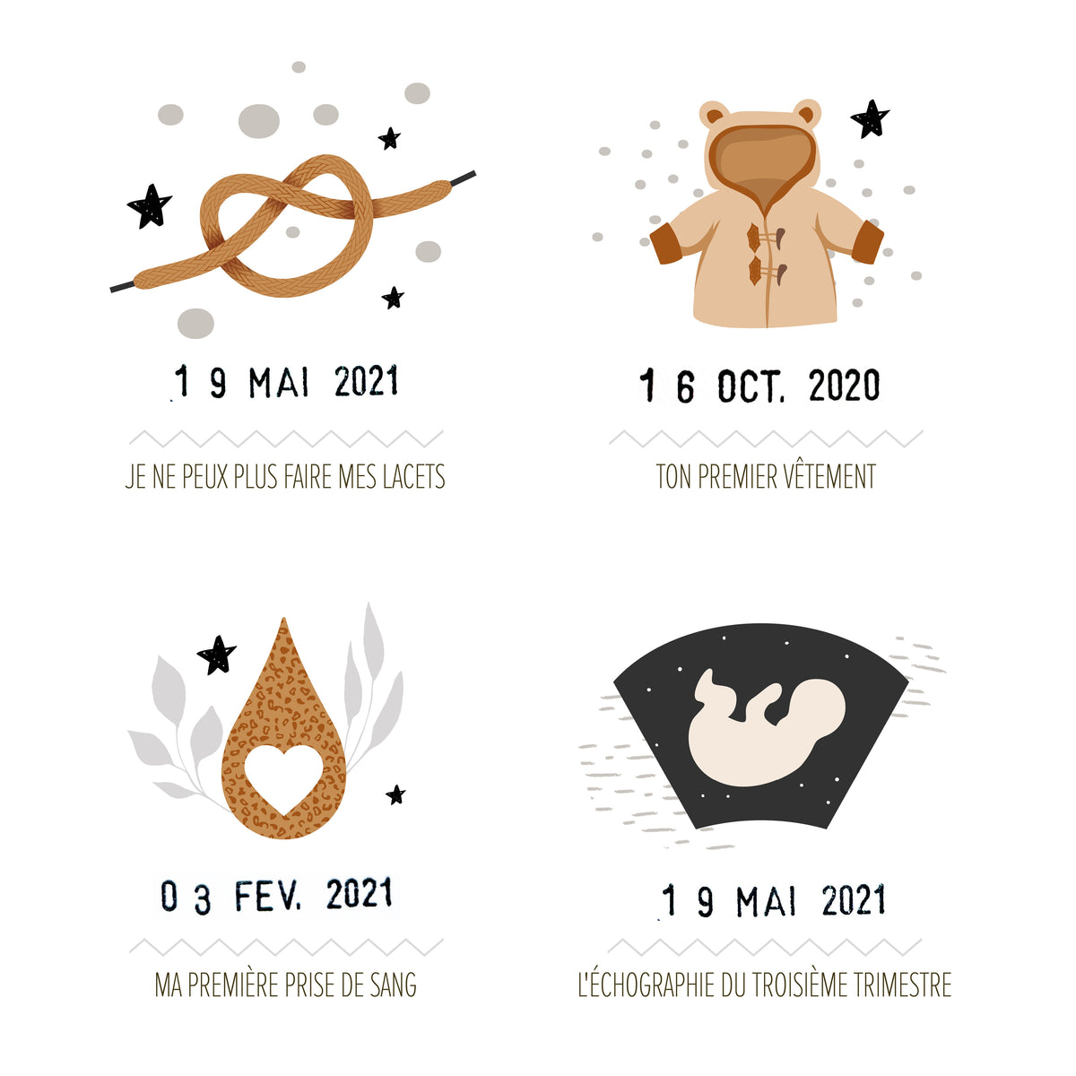 Affiche "En t'attendant" peau claire, Maman Papa