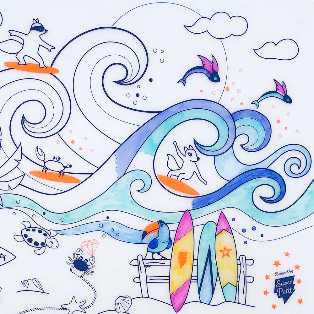 Coloriage réutilisable en silicone - Surf