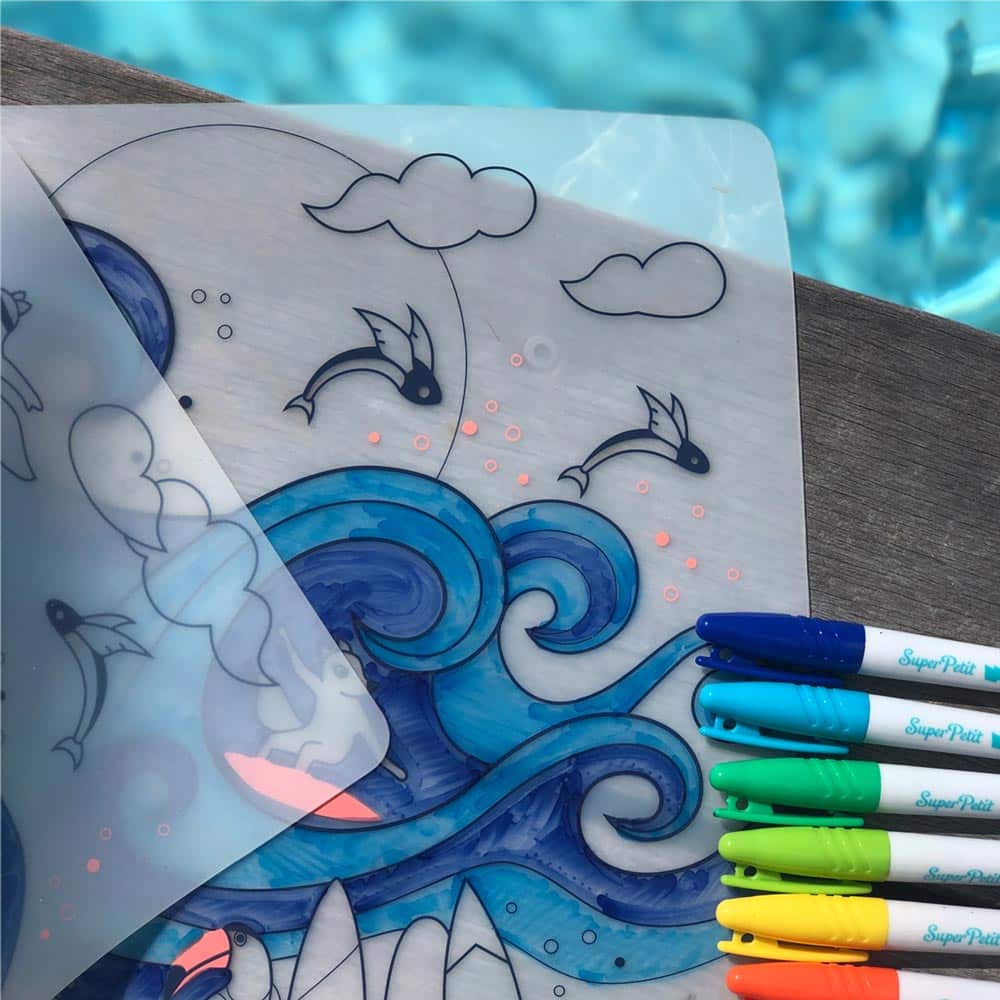 Coloriage réutilisable en silicone - Surf