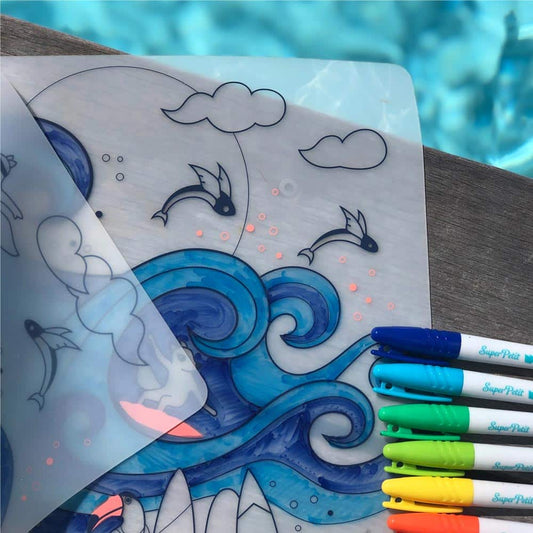 Coloriage réutilisable en silicone - Surf