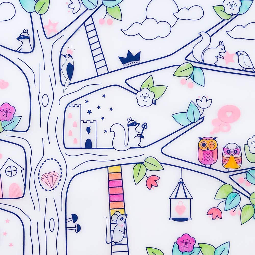 Coloriage réutilisable en silicone - Arbre magique