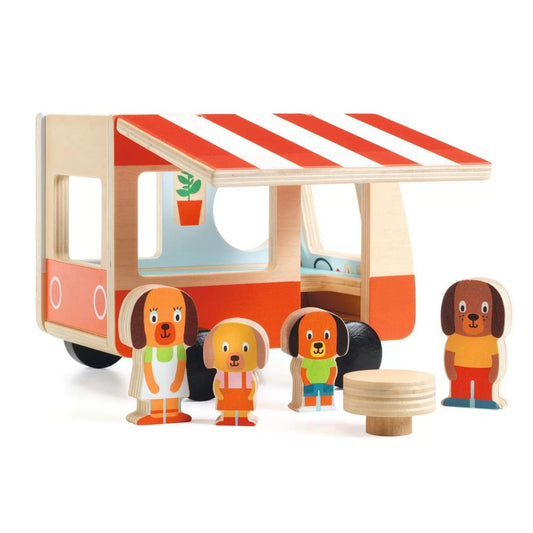 Mini combi en bois avec personnages
