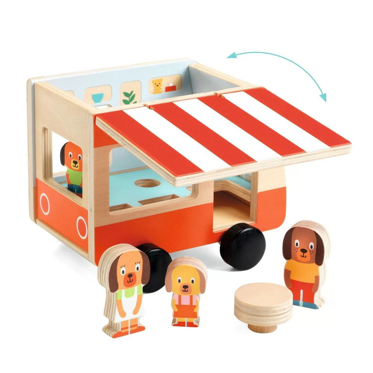 Mini combi en bois avec personnages