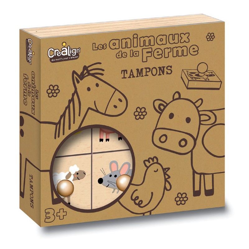 Tampons bois, "Animaux de la ferme"
