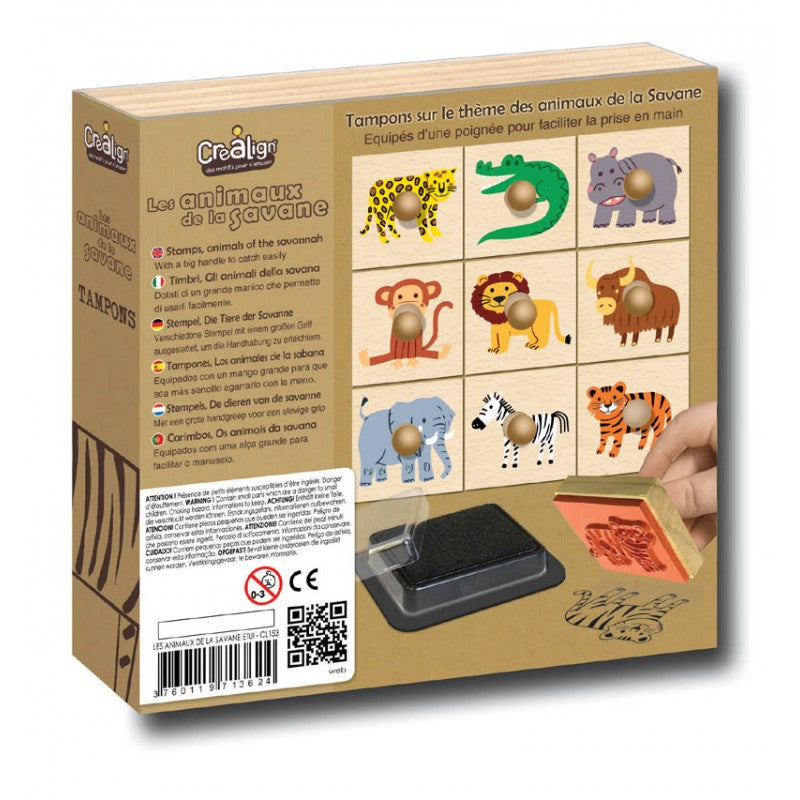 Tampons bois, "Animaux de la savane"