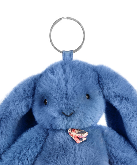 Porte clé en peluche Lapin Bleu - 18 cm - Lapin Fleurette