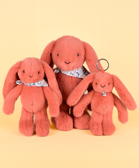 Porte clé en peluche Lapin Terracotta - 18 cm - Lapin Fleurette