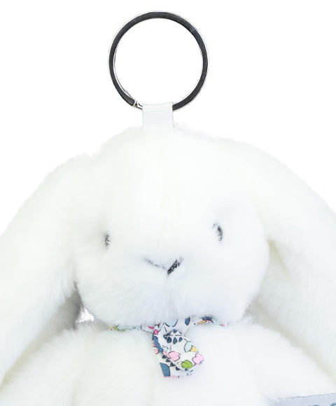 Porte clé en peluche Lapin Blanc - 18 cm - Lapin Fleurette