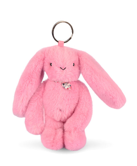 Porte clé en peluche Lapin Rose - 18 cm - Lapin Fleurette