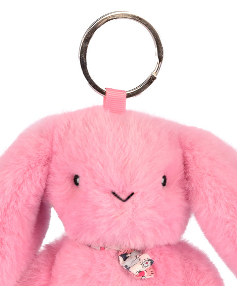 Porte clé en peluche Lapin Rose - 18 cm - Lapin Fleurette