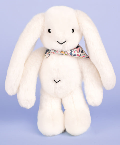 Peluche lapin Blanc - 35cm - Lapin Fleurette