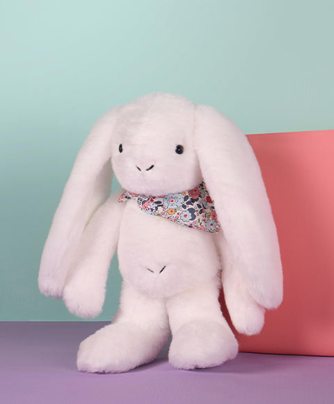 Peluche lapin Blanc - 35cm - Lapin Fleurette