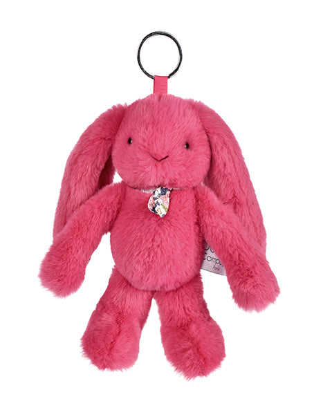 Porte clé en peluche Lapin Fuchsia - 18 cm - Lapin Fleurette