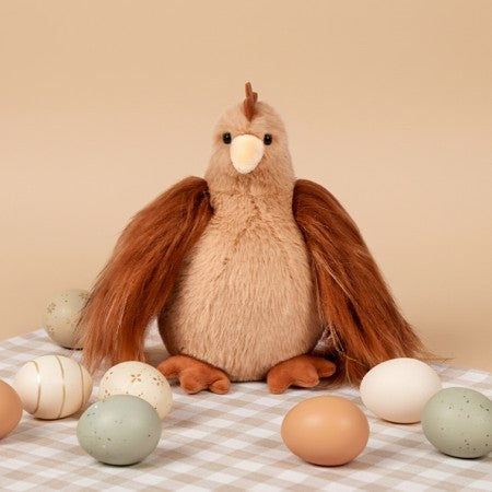 Peluche POULETTE Marron roux - 20 cm
