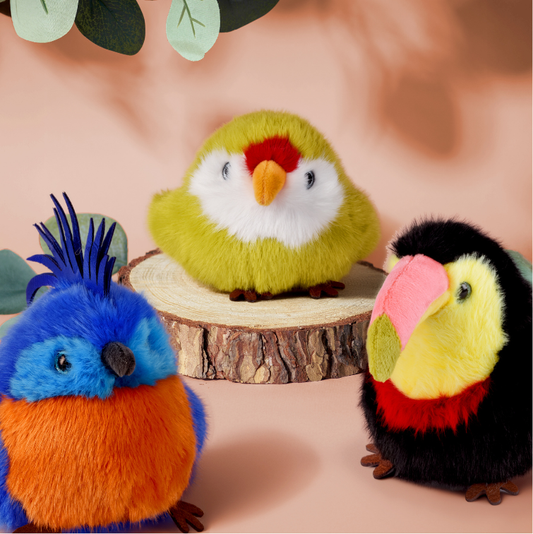 Peluche Perruche verte- 15 cm
