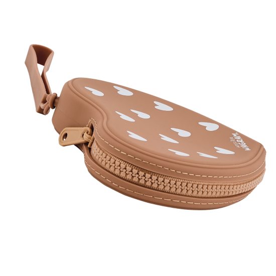 Pochette cœur en silicone - Caramel