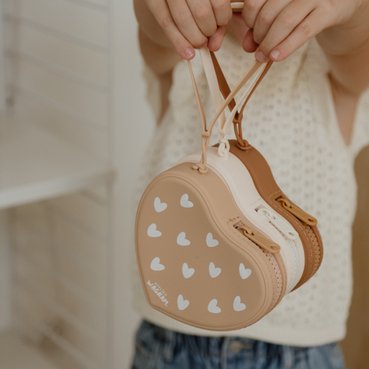 Pochette cœur en silicone - Nougat