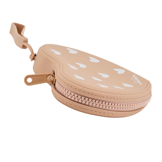 Pochette cœur en silicone - Nougat
