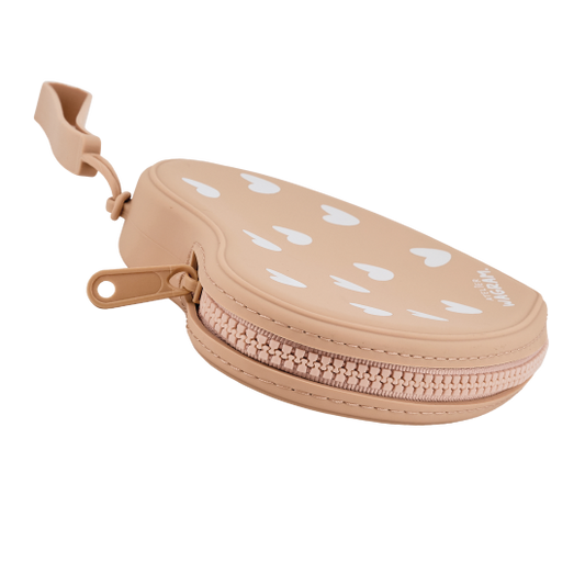 Pochette cœur en silicone - Nougat