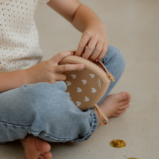 Pochette cœur en silicone - Nougat