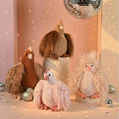 Peluche POULETTE Marron roux - 20 cm
