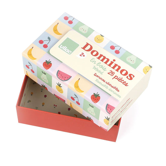 Dominos en bois, Fruits et légumes