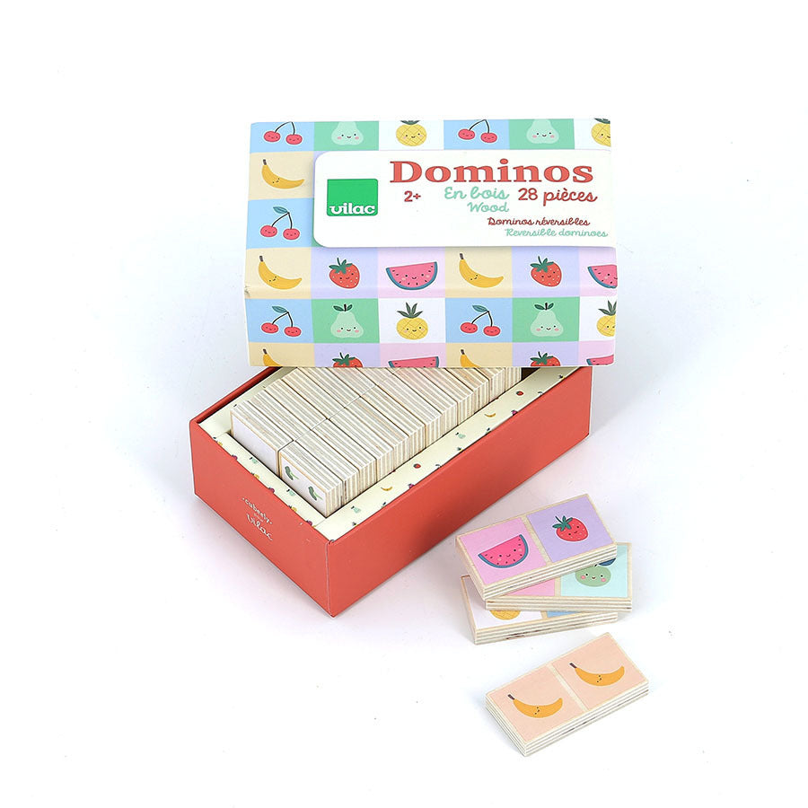 Dominos en bois, Fruits et légumes