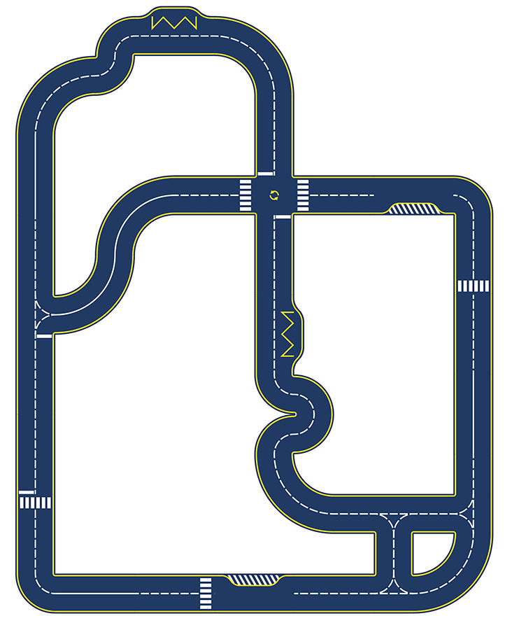 Circuit réversible 42 pièces & ses 2 voitures