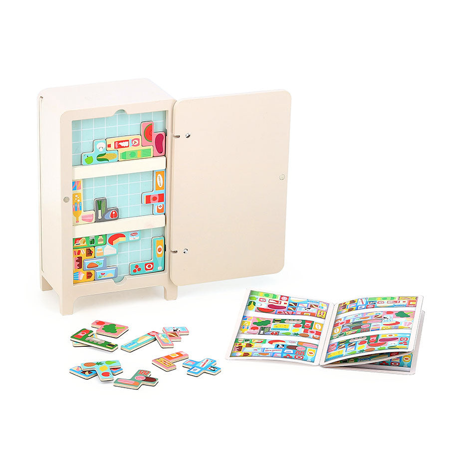 Jeu de logique en bois, "Pack it right" Le Frigo