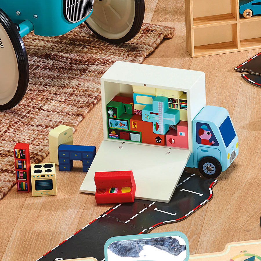 Jeu de logique en bois, "Pack it right" Le Déménagement