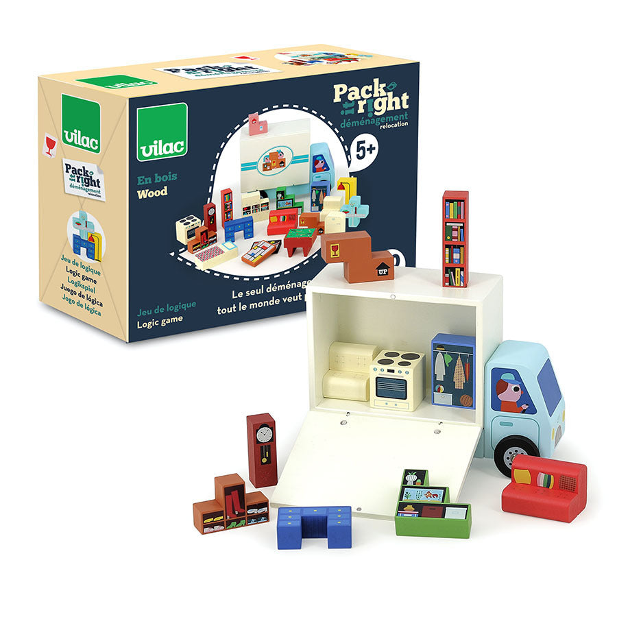 Jeu de logique en bois, "Pack it right" Le Déménagement