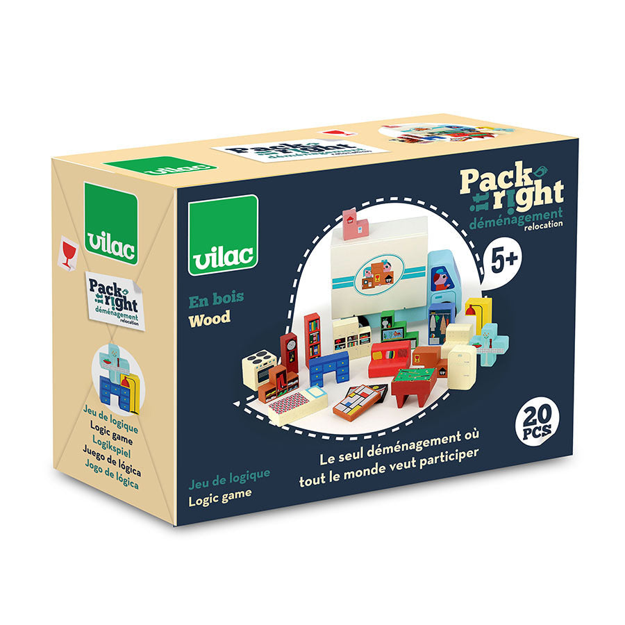 Jeu de logique en bois, "Pack it right" Le Déménagement