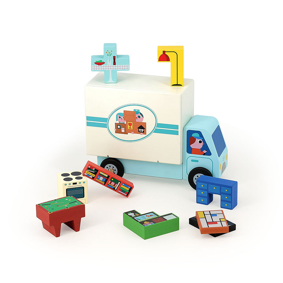 Jeu de logique en bois, "Pack it right" Le Déménagement