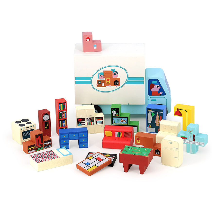 Jeu de logique en bois, "Pack it right" Le Déménagement