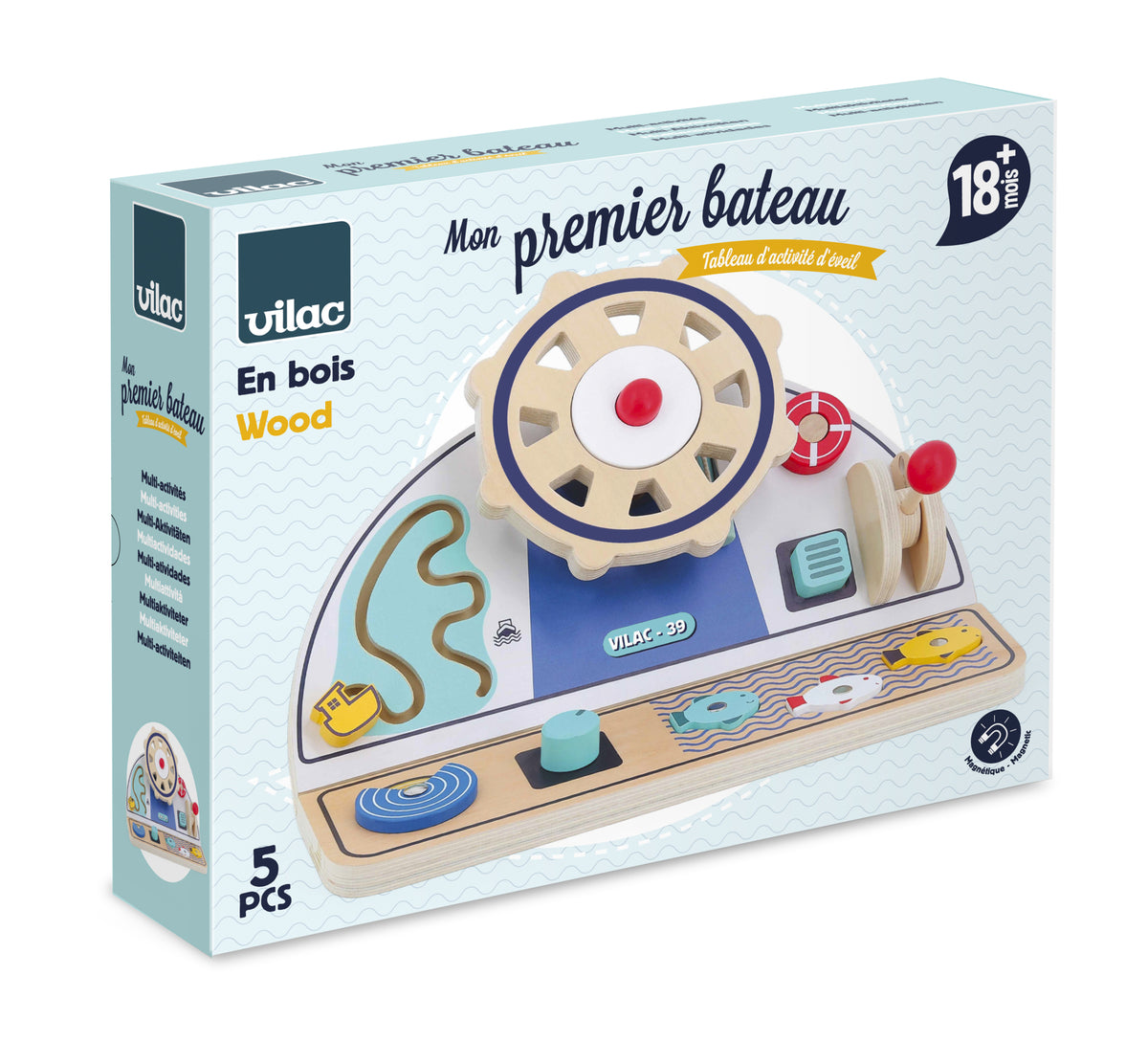 Table d'activités en bois - Mon premier bateau