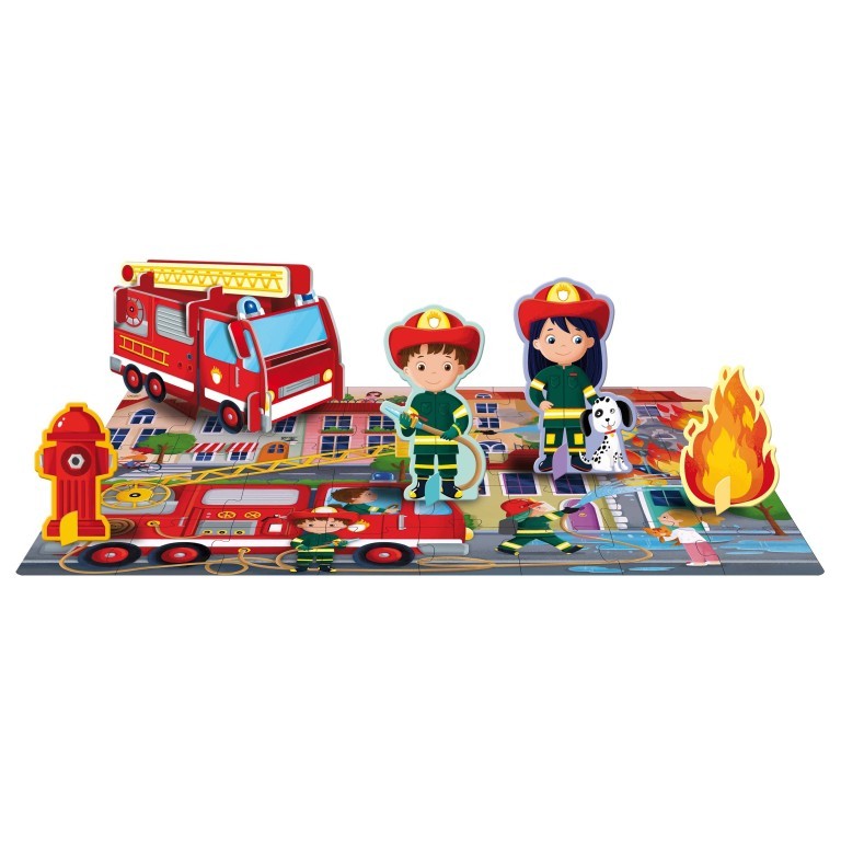 Puzzle en coffret - Les pompiers 40 pièces