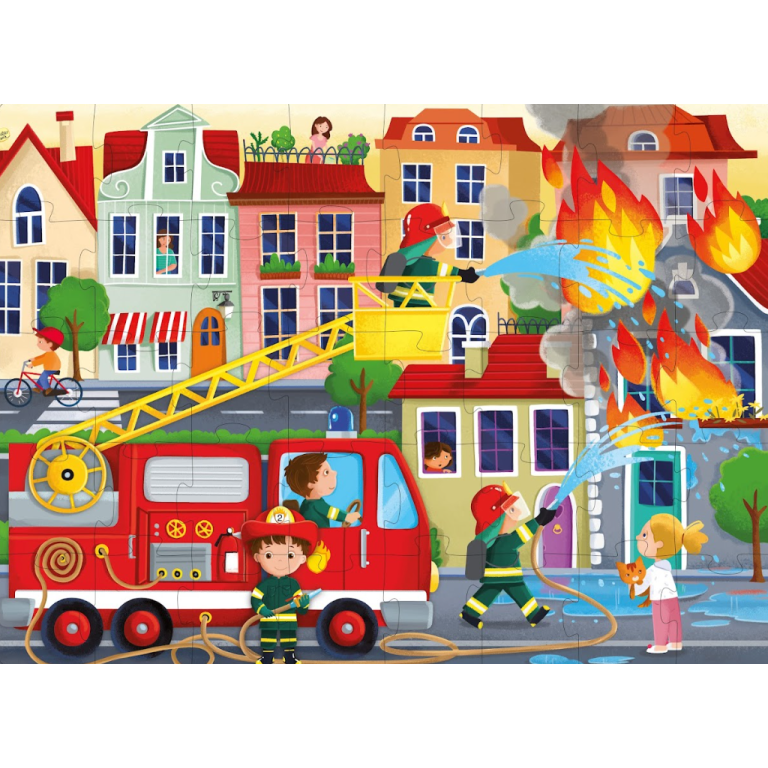 Puzzle en coffret - Les pompiers 40 pièces