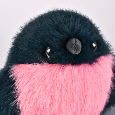 Peluche oiseau Rouge-gorge rose -15 cm