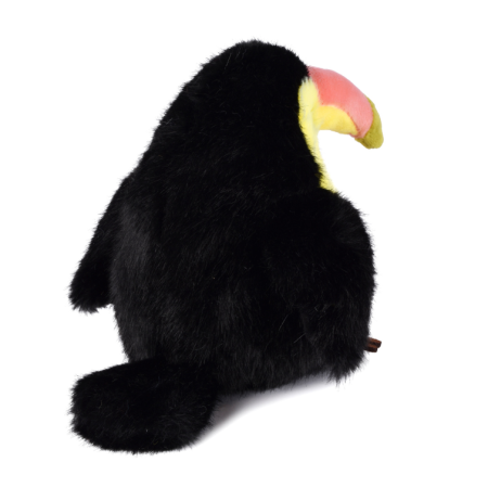 Peluche Toucan noir et jaune - 15 cm