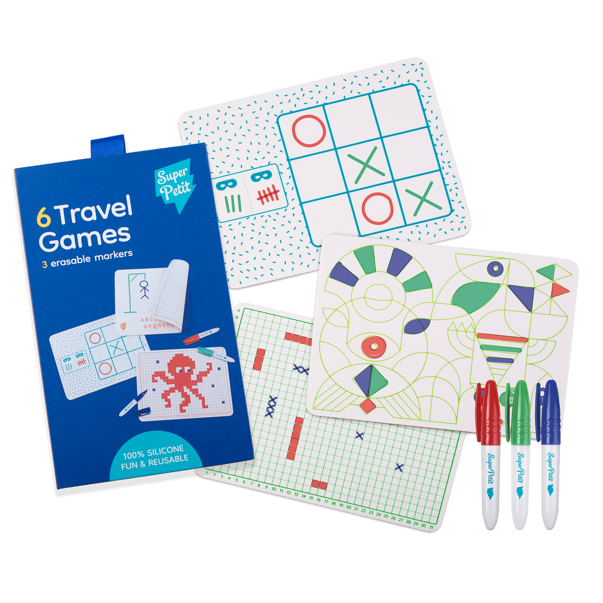 Jeux de voyage en silicone - 6 activités