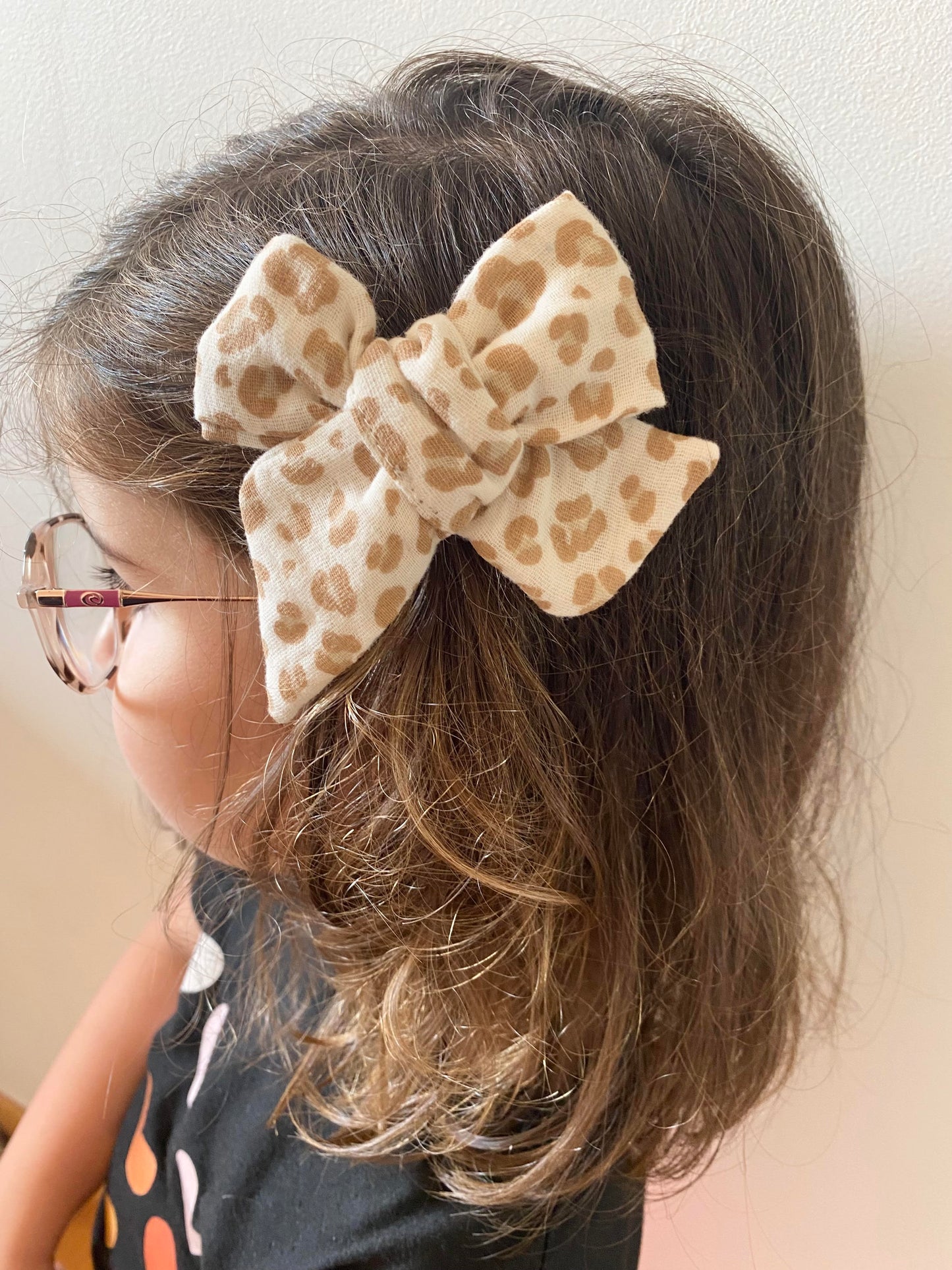 Barrette XL pince croco motif léopard