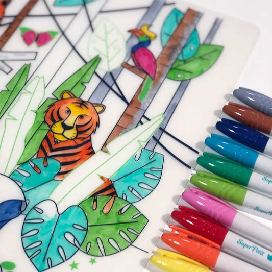 Coloriage réutilisable en silicone - JUNGLE