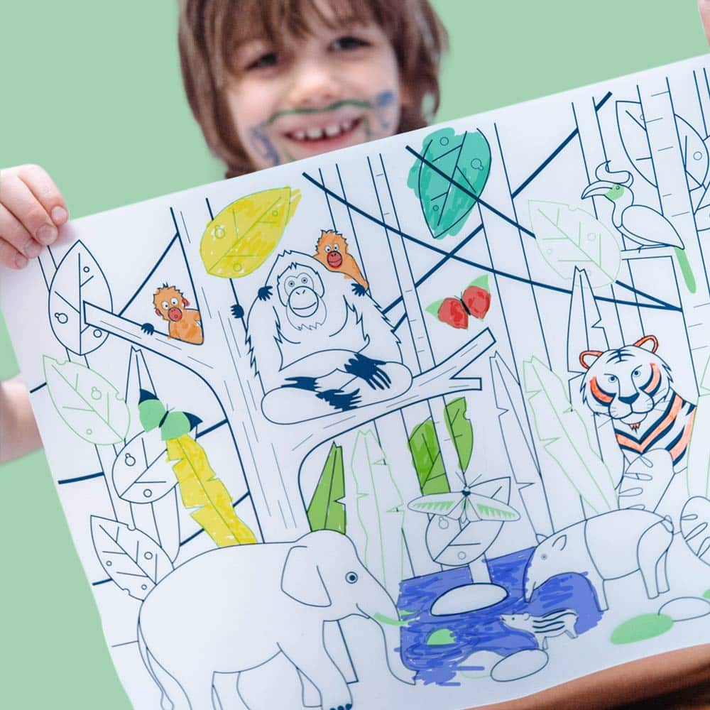 Coloriage réutilisable en silicone - JUNGLE