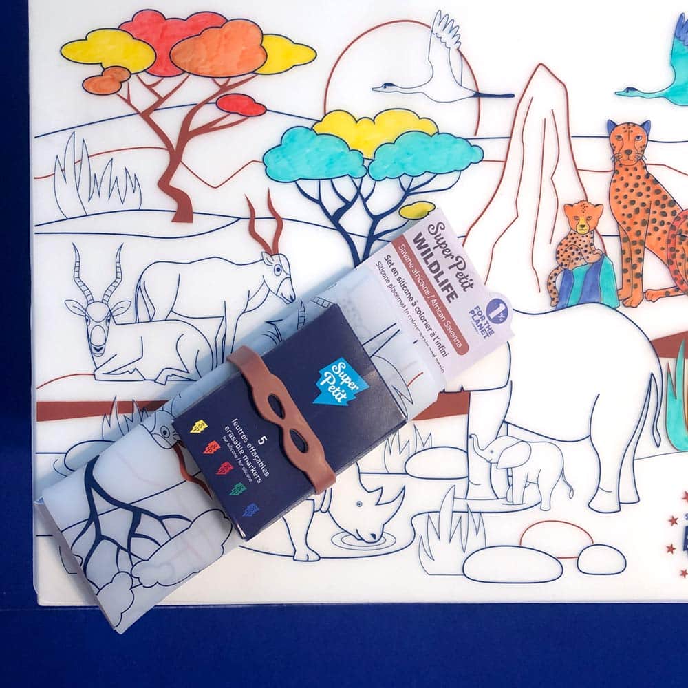 Coloriage réutilisable en silicone - Savane Africaine